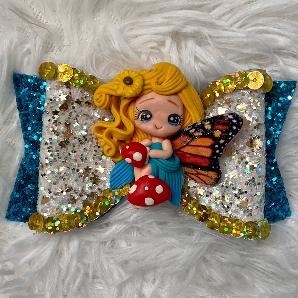 Blonde Butterfly Fairy Bow